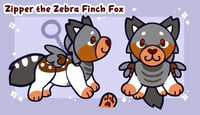 Image 2 of *PREORDER* Zipper the Zebra Finch Fox KEYCHAIN Plush