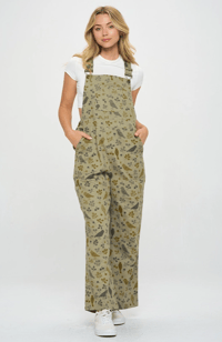 Image 1 of Vera Bird Floral Overalls