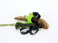 Image 2 of Handcrafted Wooden Slingshot, Green Hornet Spectraply Wood Sling Shot, LEFT OR RIGHT handed