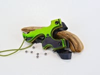 Image 1 of Handcrafted Wooden Slingshot, Green Hornet Spectraply Wood Sling Shot, LEFT OR RIGHT handed