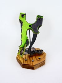 Image 9 of Handcrafted Wooden Slingshot, Green Hornet Spectraply Wood Sling Shot, LEFT OR RIGHT handed