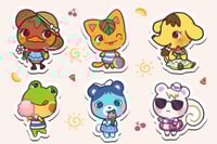 Image 1 of summer animal crossing sticker set