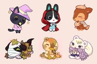 Image 1 of fall animal crossing sticker sheet