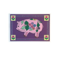 Mexican Floral Pig Card 