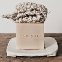Image 2 of Gift set, one dish soap + one soap tray square + one jute/cotton dishcloth