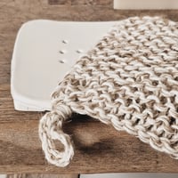 Image 3 of Gift set, one dish soap + one soap tray square + one jute/cotton dishcloth