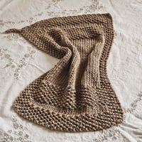 Image 1 of Aurora knitted towel, recycled cotton yarn, fall decor, hand knit towel with loop