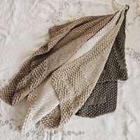 Image 3 of Aurora knitted towel, recycled cotton yarn, fall decor, hand knit towel with loop