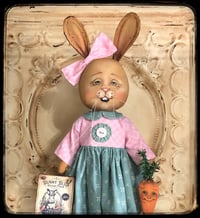 Image 2 of Folk Art original Bunny Carrot Doll Easter or Spring 