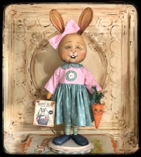 Image 1 of Folk Art original Bunny Carrot Doll Easter or Spring 