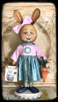 Image 3 of Folk Art original Bunny Carrot Doll Easter or Spring 