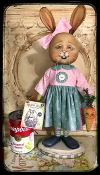 Image 4 of Folk Art original Bunny Carrot Doll Easter or Spring 