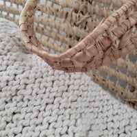 Image 3 of Hand knit baby blanket made with Argentinean cotton yarn, Modern nursery crib blanket