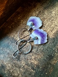 Image 3 of Amethyst Feather earrings. n1