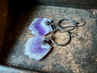 Image 2 of Amethyst Feather earrings. n1