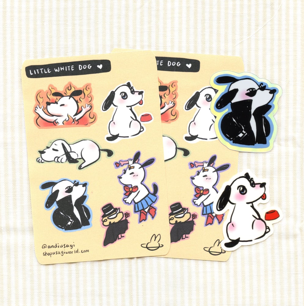 Image of Little White Dog Stickers