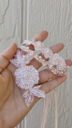 Image of Pale pink tiebacks set