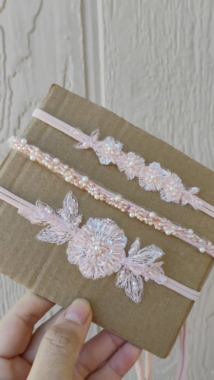 Image of Pale pink tiebacks set