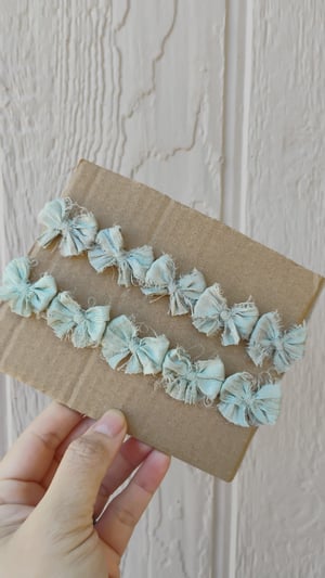 Image of Sage silk bows tieback 