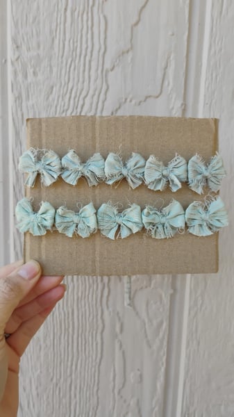 Image of Sage silk bows tieback 