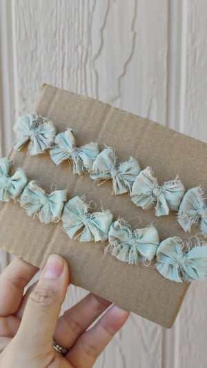 Image of Sage silk bows tieback 