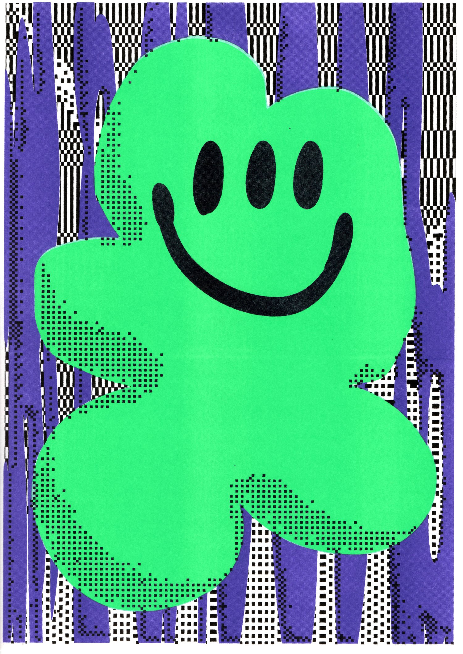 Image of Happy Nice Day Club! Happy Gummy Guy Riso Print