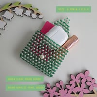 Image 2 of forest green pearl purse