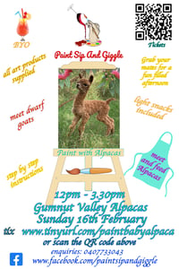 Image 2 of Paint with Alpacas Sunday 16th February 12pm at Gumnut Valley in the Hunter