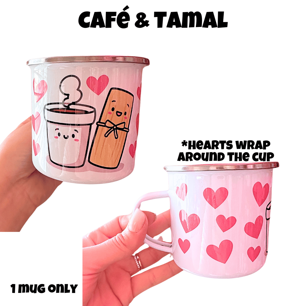 Image of Food Couple Hearts Stainless Steel Mini Mug☕️💕