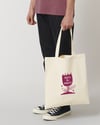 Tote bag Always Bloom: Natural - Deep Pink