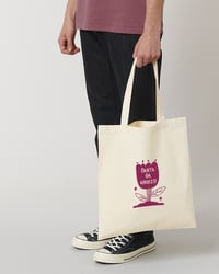 Image 1 of Tote bag Always Bloom: Natural - Deep Pink