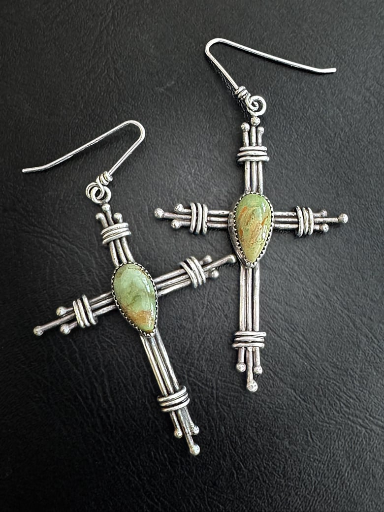 Image of Silver Cross Earrings