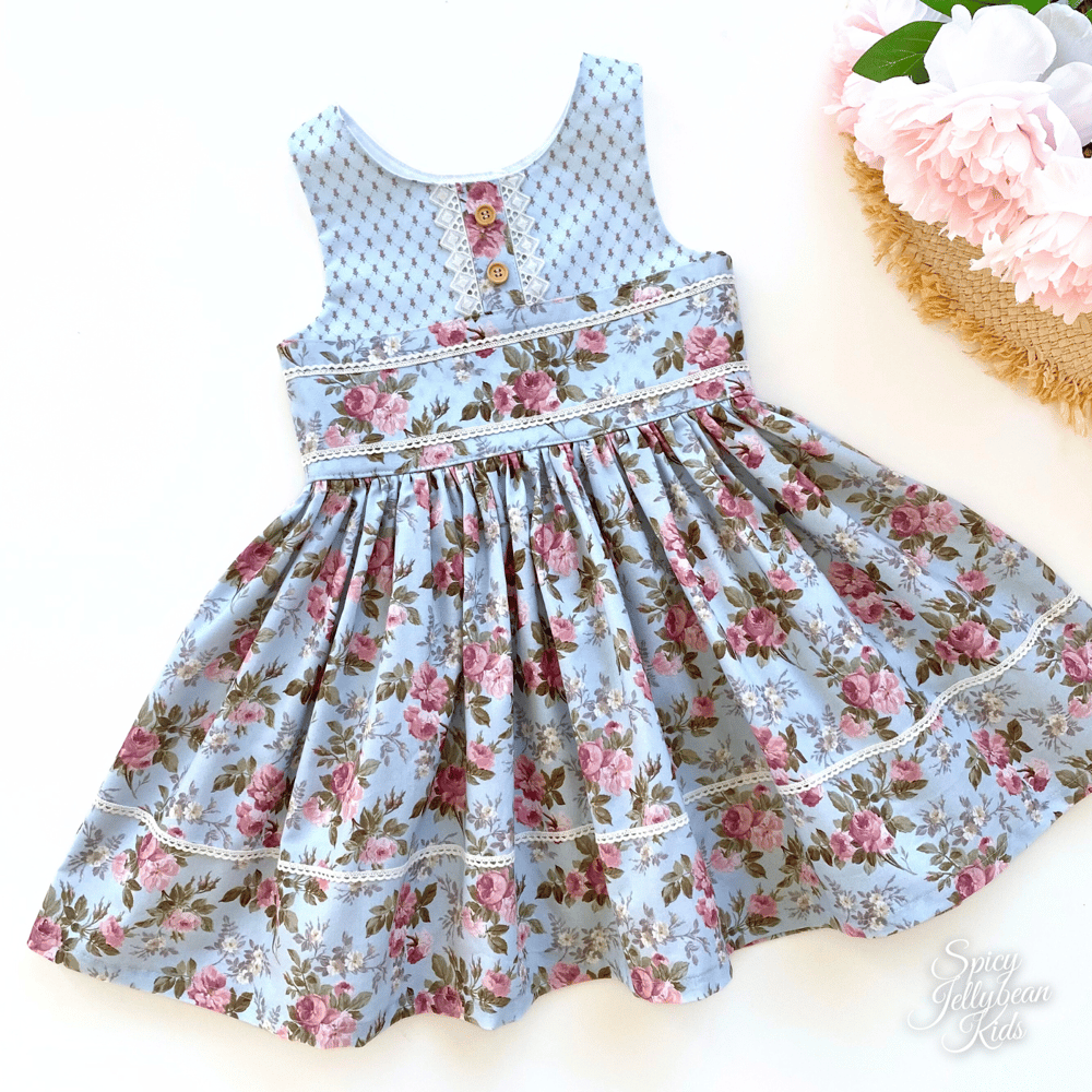Image of Blue Roses Dress