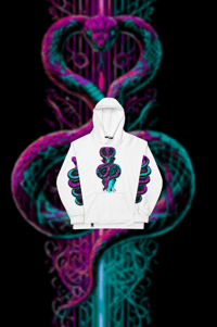 Image 1 of SNAKED - WHITE UNISEX HOODIE