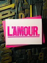 Image 1 of L'Amour | Letterpress Card | Candy Pink