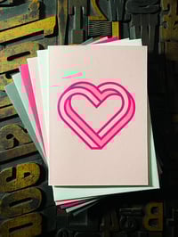 Image 2 of Infinity Heart | Letterpress Card | Candy Pink