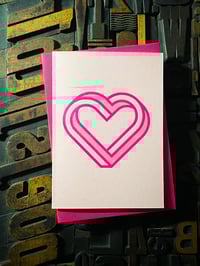 Image 1 of Infinity Heart | Letterpress Card | Candy Pink