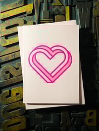 Image 3 of Infinity Heart | Letterpress Card | Candy Pink