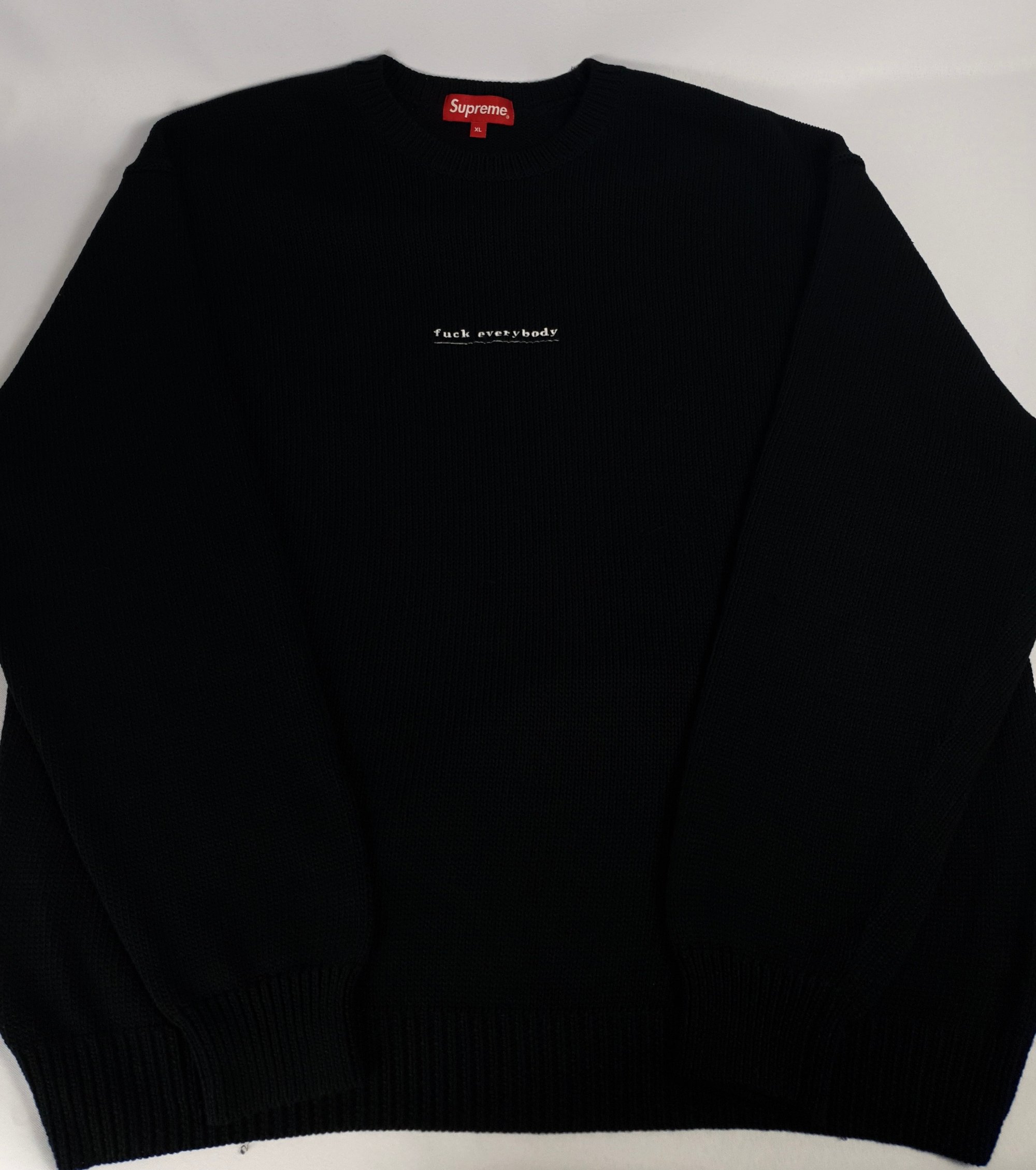 Supreme Fuck Everybody Knitted Sweater | adamresells Supreme Fuck Everybody Knitted Sweater | adamresells