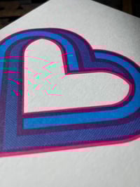Image 3 of Infinity Heart | Letterpress Card | Cyan & Magenta