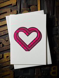 Image 3 of Infinity Heart | Letterpress Card | Pink & Black