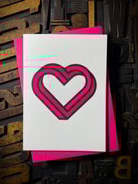 Image 2 of Infinity Heart | Letterpress Card | Pink & Black