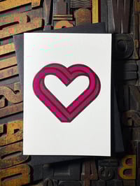 Image 1 of Infinity Heart | Letterpress Card | Pink & Black