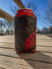 Image 2 of Traditional Floral Leather Koozie