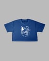 The Kiss Crop Top: Navy Blue - White