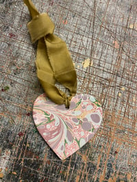 Image 1 of Individually Hand Marbled Ceramic Heart - 1/15