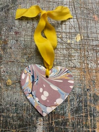 Image 1 of Individually Hand Marbled Ceramic Heart - 3/15