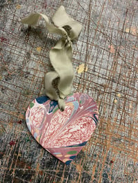 Image 1 of Individually Hand Marbled Ceramic Heart - 5/15