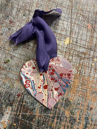 Image 1 of Individually Hand Marbled Ceramic Heart - 14/15