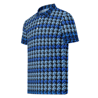 Image 2 of La Chupacabra Houndstooth in Azul slim fit polo